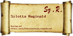 Szlotta Reginald névjegykártya